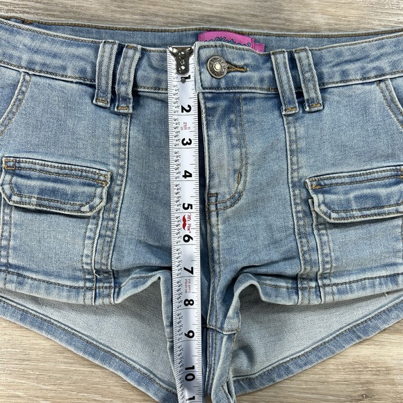 Edikted Size Large Cargo Denim Micro Shorts Booty Shorts Cotton Blend - Picture 12 of 15